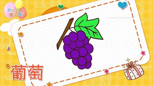 水果简笔画大全,画一串葡萄简笔画