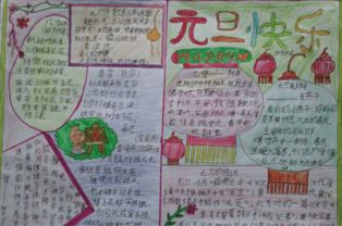 小学生元旦手抄报元旦快乐