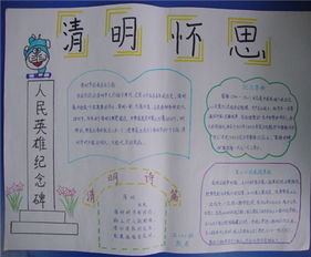 清明节手抄报清明节祭扫烈士陵园活动