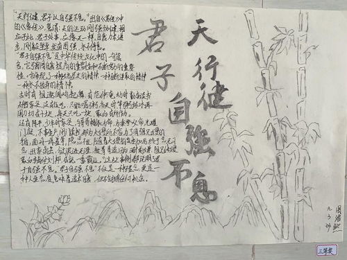 传承君子之风,涵养爱国之情暨黄甲初级中学九年级语文组手抄报大赛活动