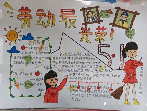 酿造幸福,劳动最美常平第四小学五一劳动节手抄报比赛