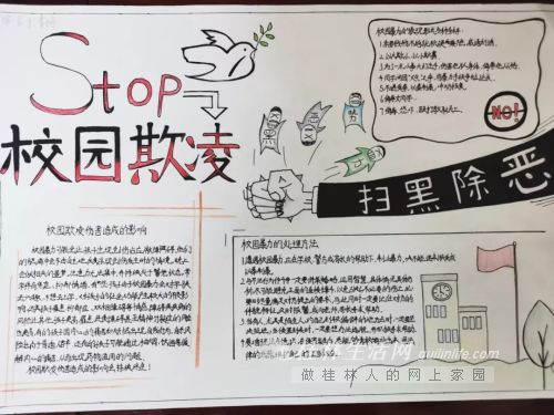 十四中开展预防校园欺凌,构建和谐校园手抄报活动