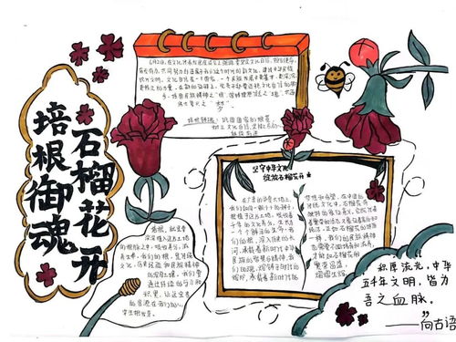 民族团结月第二青年社区分党委开展培根育魂石榴花开手抄报评比活动