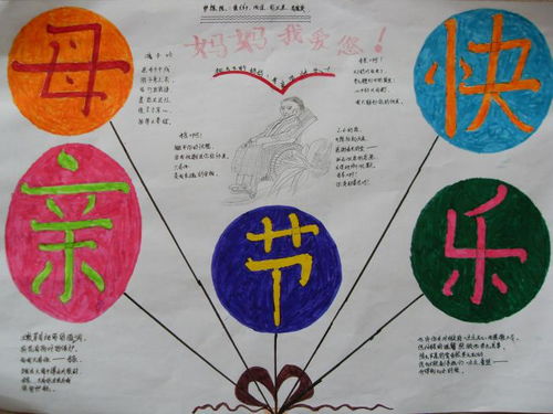 小学生母亲节手抄报母亲节快乐