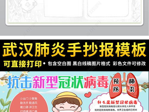 预防抗击新型冠状病毒武汉肺炎防治宣传海报小报手抄报模版图片模板下载