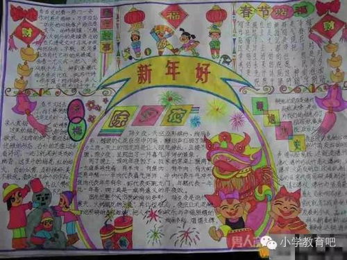 充满童趣的元旦优秀手抄报,你还会画吗