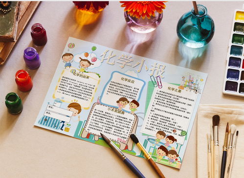 卡通中学化学学科小报手抄报word模板下载熊猫办公