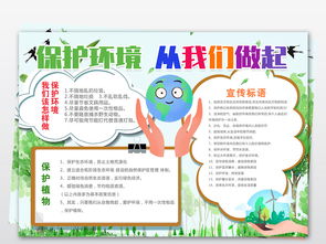 中小学环保手抄报保护环境电子小报a3a4模板图片psd设计图下载保护环境手抄报大全编号20287733