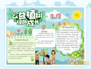 植树造林植树节手抄报word小报模板下载