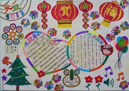 元旦手抄报,你一定用得上版面设计,文字资料