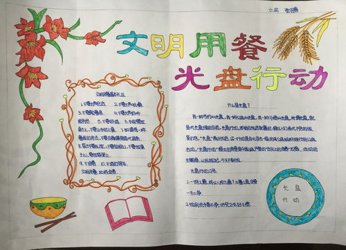 文明就餐光盘行动手抄报图片大全