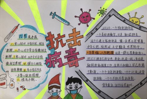 抗击疫情,有你我在身边创意手抄报展示