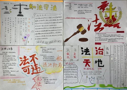 成长路上,与法同行石家庄一中实验学校初二年级政治组开展法治手抄报制作活动