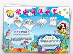 探索海洋海底世界科普手抄报电子小报图片素材psd模板下载44.37mb科学手抄报大全学科手抄报