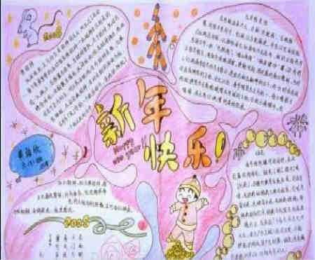元旦手抄报庆元旦迎新年创佳绩