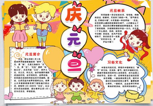 欢庆元旦班会课件活动方案,黑板报手抄报文字素材等,快快收藏