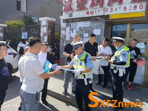 大同市交警六大队利用中考考点开展交通安全宣传活动