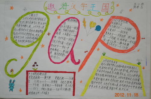遨游汉字王国手抄报版面设计图