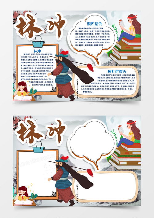 林冲水浒传人物小报手抄报模版word模板下载熊猫办公