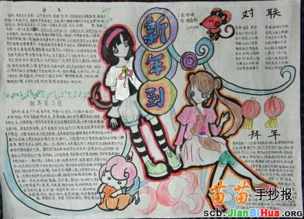 新年到手抄报图片