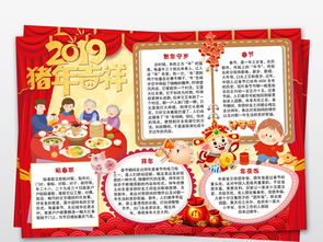 喜迎猪年春节小报新年迎春手抄小报word图片素材worddoc模板下载55.69mb元旦手抄报大全节日手抄报
