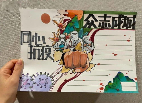 抗疫情主题儿童画手抄报,满满的干货资料收藏必选只发一次