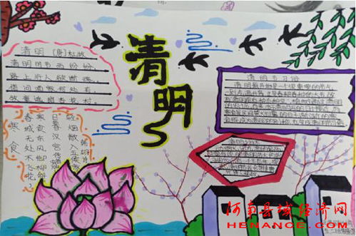 商丘市示范区平台小学开展清明节手抄报展示活动