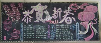2019春节黑板报优秀作品三年级