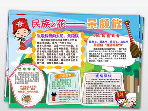 少数民族景颇族我爱家乡习俗美食文化民族团结手抄报小报图片模板psd设计图下载其他大全编号17248530